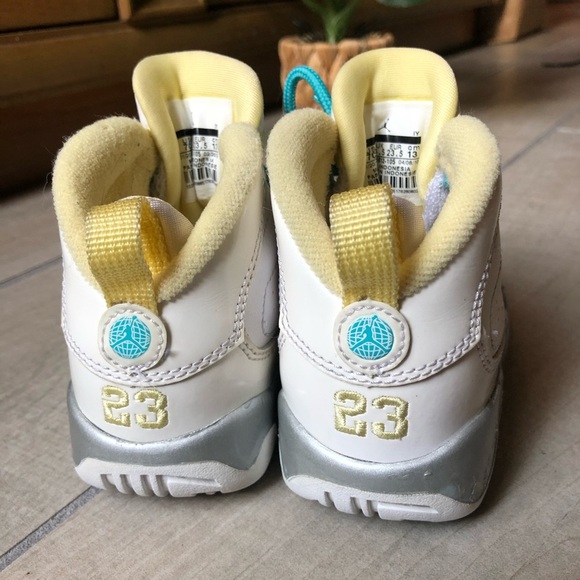 Rare. Jordan 9 retro lemon turquoise toddler size 7 - Picture 7 of 11
